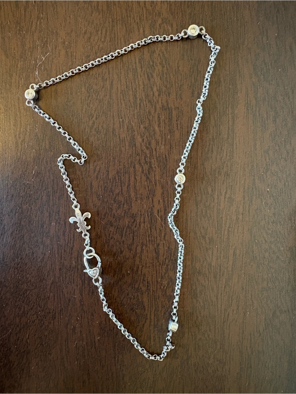 Judith Ripka .925 Polished Silver Women's Chain Necklace with CZ stones - Picture 3 of 10
